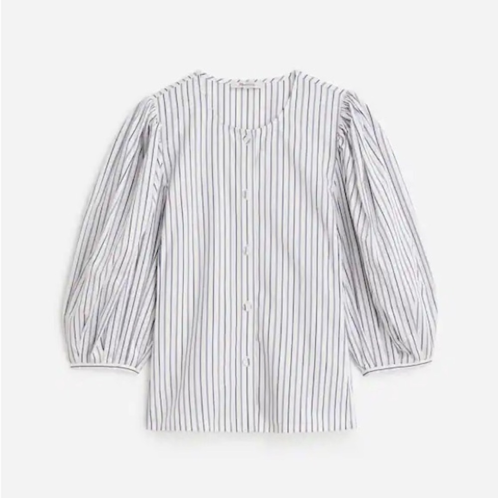 Striped Puff Sleeve Blouse